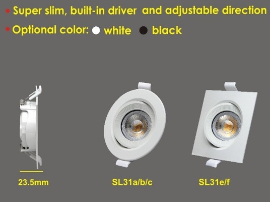 Σύγχρονο σχεδιασμό 3W 7W 9W Led Mini Super Slim Downlight με ενσωματωμένο οδηγό και χωρίς θολωτή
