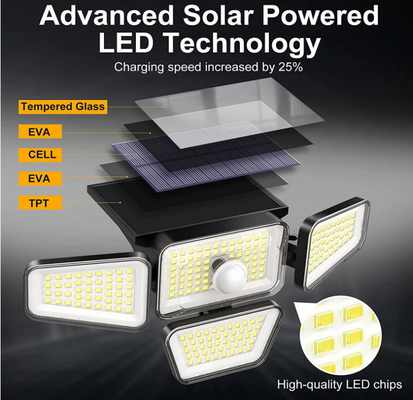 270 LED Ανερόφθαλμος LED αισθητήρας κίνησης Ηλιακό φως τοίχου Ανερόφθαλμος και εύκολη εγκατάσταση