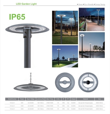 Υψηλή φωτεινότητα 50W/100W/150W LED Garden Street Lighting Column Top Lamp για Δρόμο