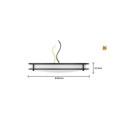 120V 25W 5CCT Μεσαίου μεγέθους 16 ιντσών LED διπλού δακτυλίου ενσωματωμένο φως οροφής CL-B1628