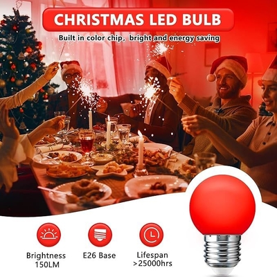 LED G45 Globe Χριστουγεννιάτικα φώτα 1W Χρωματιστή Νύχτα Μίνι Edison E26 15W ισοδύναμο κόκκινο λαμπτήρα