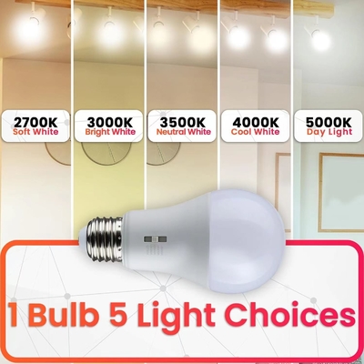 10W 1100 Lumens 2700-6500K Ηλιοφάνεια 5CCT λαμπτήρες LED με δείκτη αντεντύπωσης χρώματος 80 Ra
