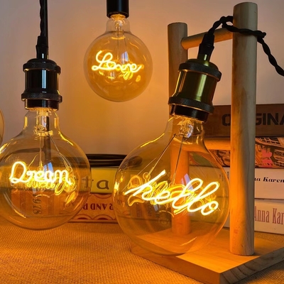G80/95 σειρά Dimmable LED διακοσμητικό Edison Bulb 4W γυάλινη καθαρή κεχριμπαρένια βάση ξενοδοχείο 1-