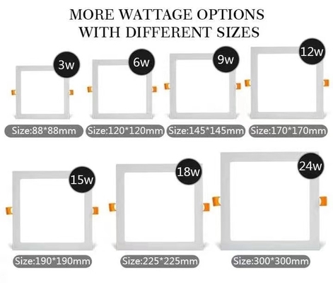 Φως LED τετραγωνικό Στρογγυλό 3W 6W 9W 12W 28W 24W Φως οροφής 15000 ώρες διάρκεια ζωής