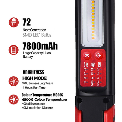 80lm/w 2700K/3500K/4000K/6500K Εξωτερικό 2500lm Φορητό μαγνητικό φως ελέγχου LED