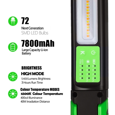 IP80 LED εργασιακό φως 1600 Lumen Δύο χρώματα θερμοκρασία 360 βαθμών Μαγνητικό και Hook