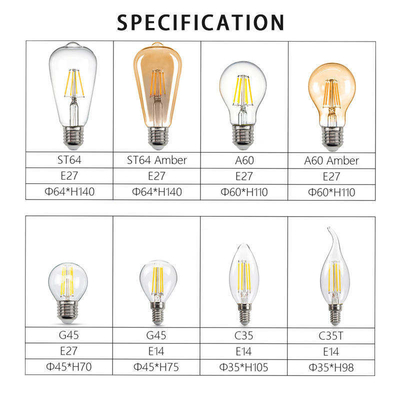 ETL C35 E11 Globe LED λαμπτήρας πυράκτωσης 4W 120C Δυσκολεύεται να μειωθεί για το σχεδιασμό φωτισμού και κυκλωμάτων