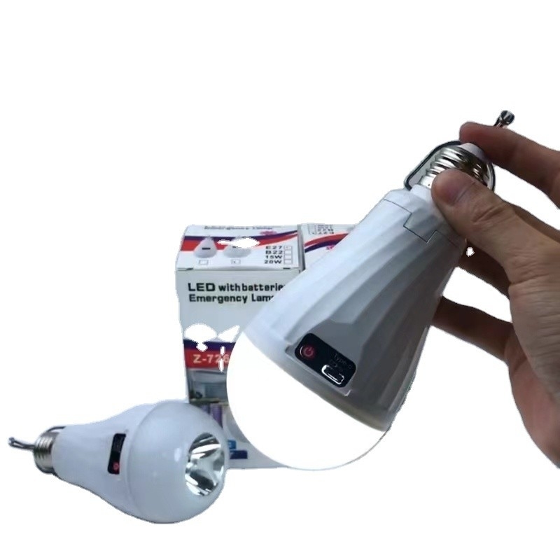 2- LED λαμπτήρα έκτακτης ανάγκης 15W E27 B22 Λιθιοειδής μπαταρία επαναφορτιζόμενη