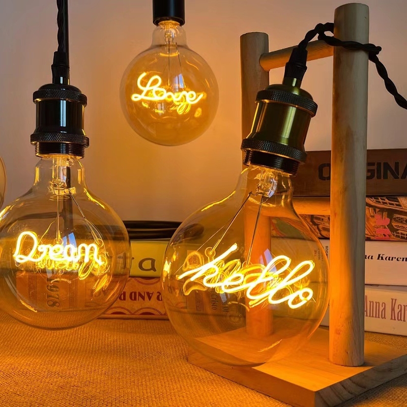 G80/95 σειρά Dimmable LED διακοσμητικό Edison Bulb 4W γυάλινη καθαρή κεχριμπαρένια βάση ξενοδοχείο 1-