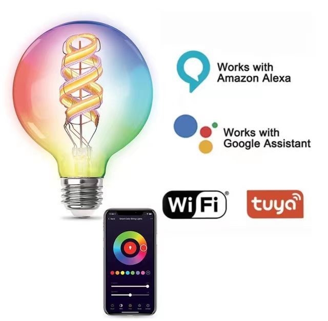 Ασύρματο TUYA APP Control Indoor Smart LED Bulb Light Dimming RGB Πηγή CRI Ra 80-90